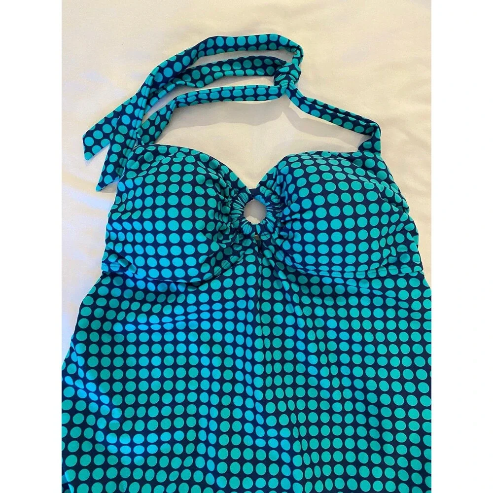Oh‎ Baby by Motherhood Maternity Swimsuit Halter Top Medium Turquoise Summer